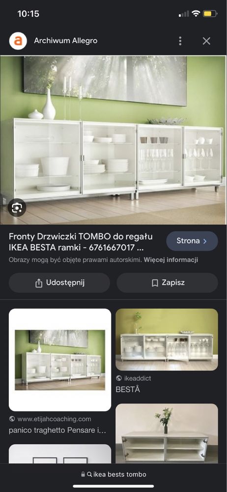 Zestaw RTV Besta IKEA dąb bielony + bialy polysk + Tombo