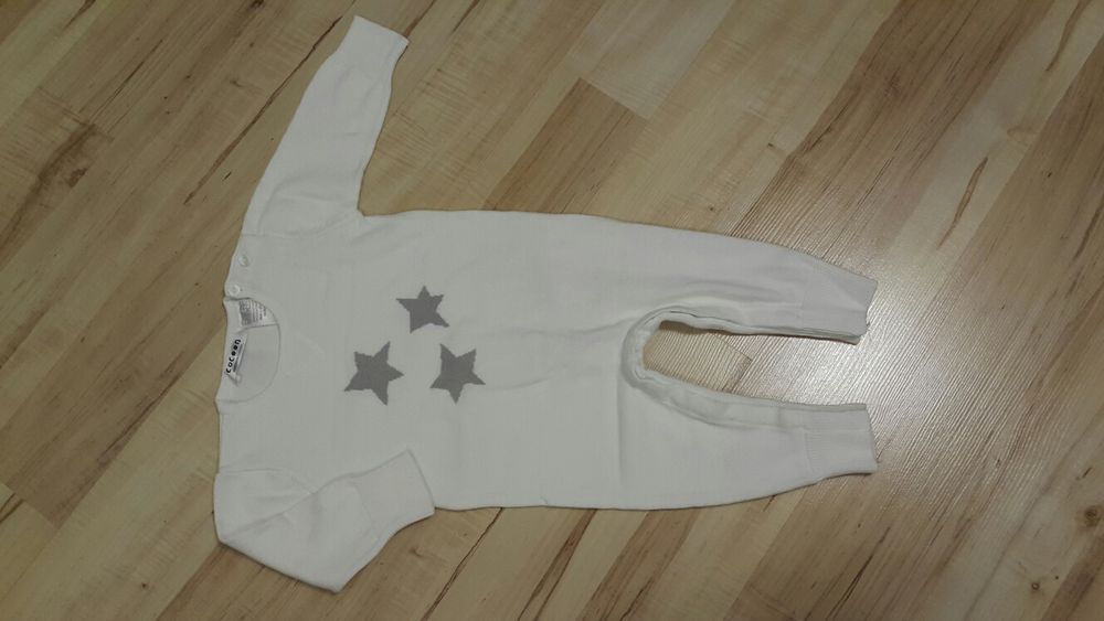 Rampers ecru z dzianiny nowy rozmiar 74