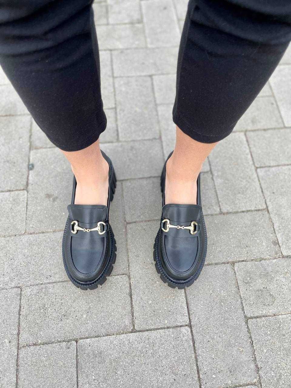 АКЦІЯ! Жіночі лофери туфлі Gucci Loafers Black (36,37,40 р.)