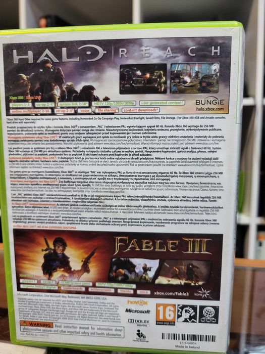Halo Reach & Fable III Double Pack Microsoft Xbox 360 SklepRetroWWA