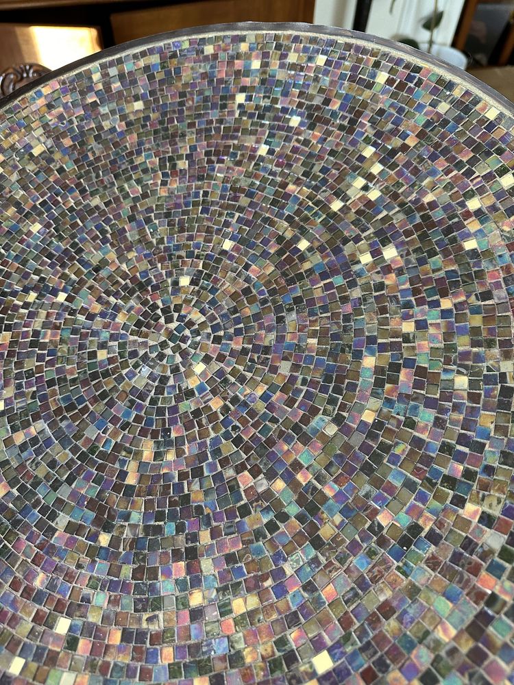 Wielka patera szklane elementy talerz kolorowy dekoracja na stół 839