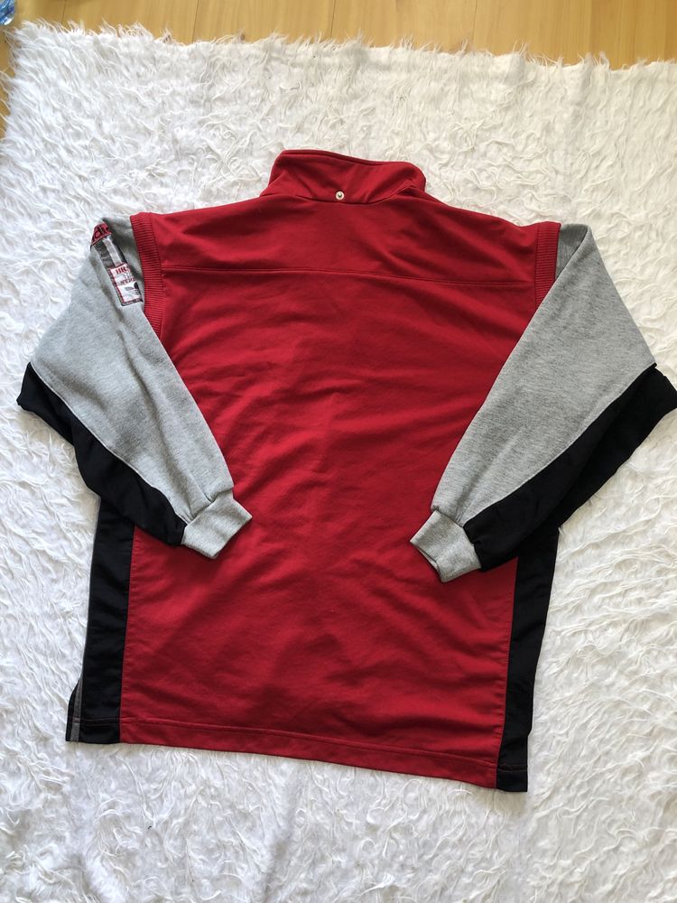 Bluza Adidas Vintage rozmiar M L czerwona szara rozpinana