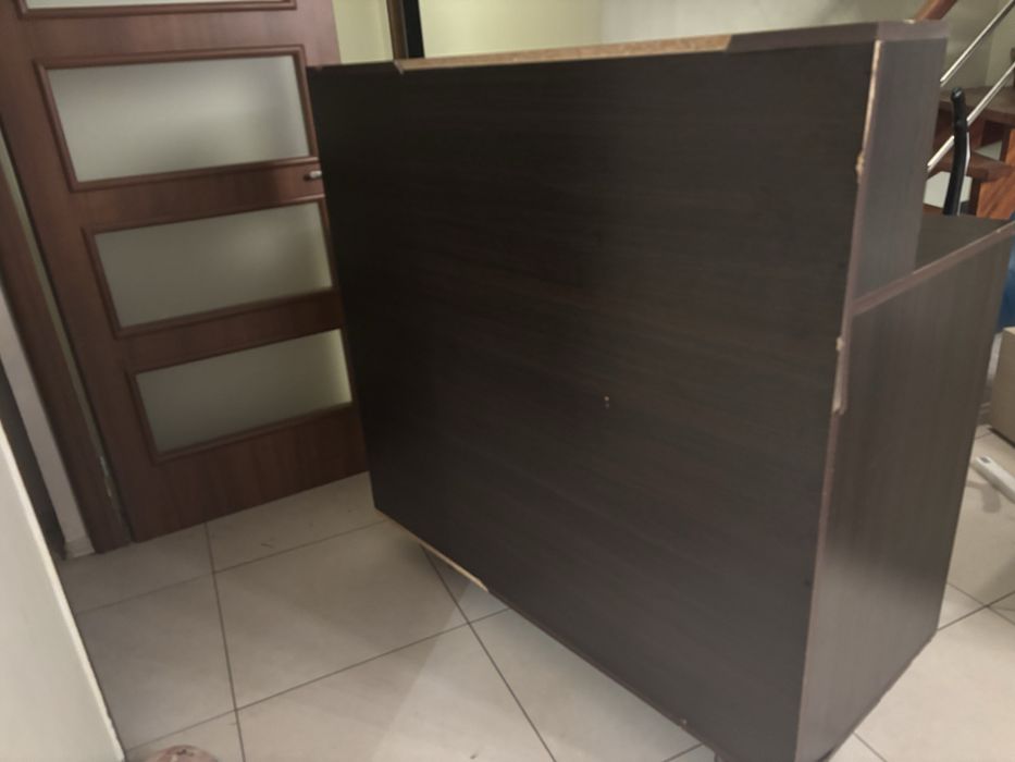 Mobilny bar drewno ruchome szuflady