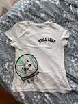 Koszulka Bershka M T-shirt pies piesek z psem astronauta biały biała