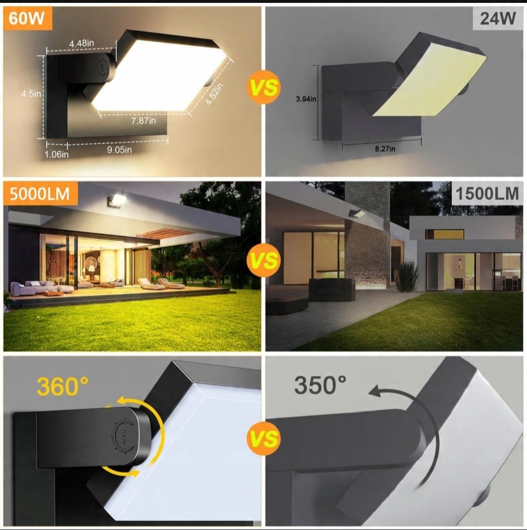 LEDMO Lampa LED 60W 5000 Lumen IP65 3000K Zewnętrzna Wewnętrzna