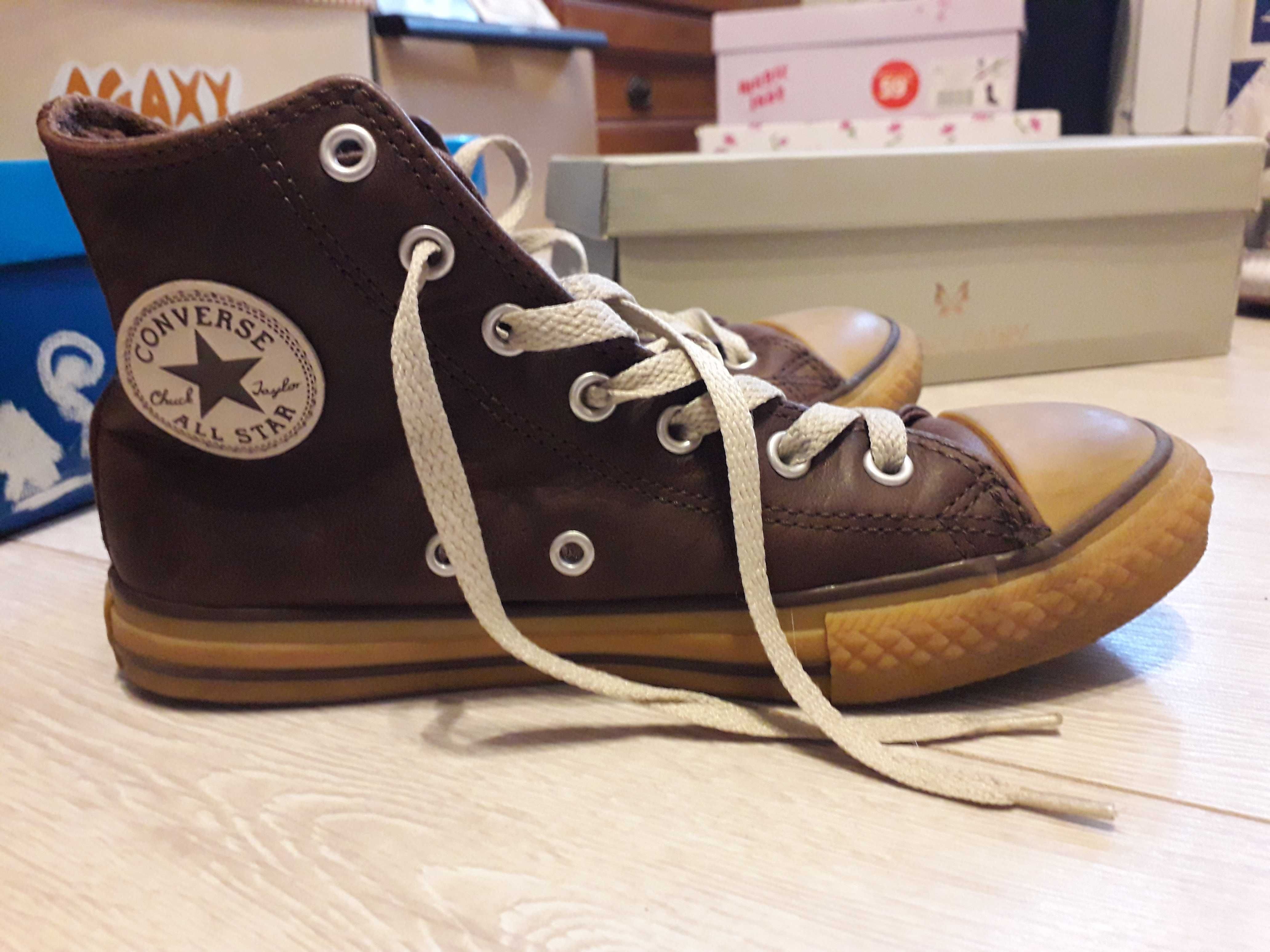 Converse brązowe tenisówki wysokie, powyżej kostki, roz. ok. 36