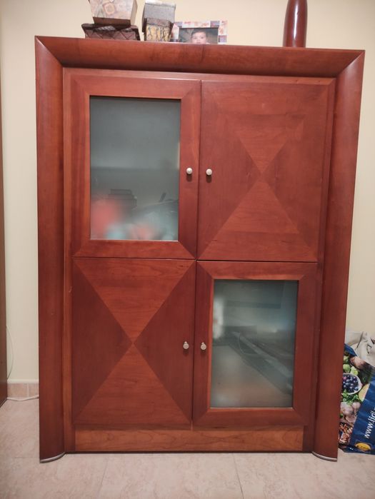 Conjunto de Sala Completo em Madeira Cerejeira