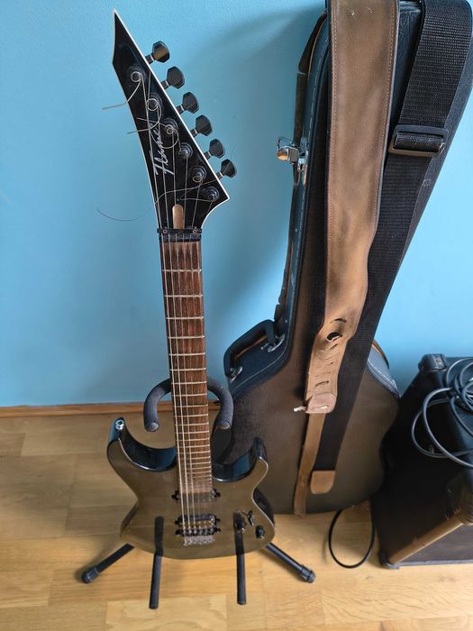 Gitara elektryczna Mayones Flame oraz wzmacniacz LINE 6 Spider II