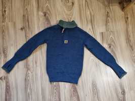 Sweter swetr golf Vikafjell 9-10lat 140cm wełna merino wool