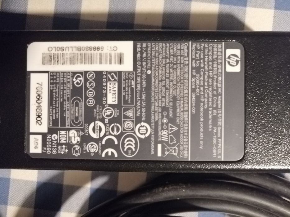 Carregador laptop Hp