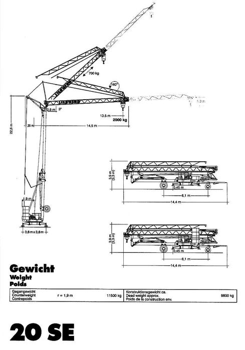 Баштовий кран Liebherr 20 SE швидкомонтуємий 2 т