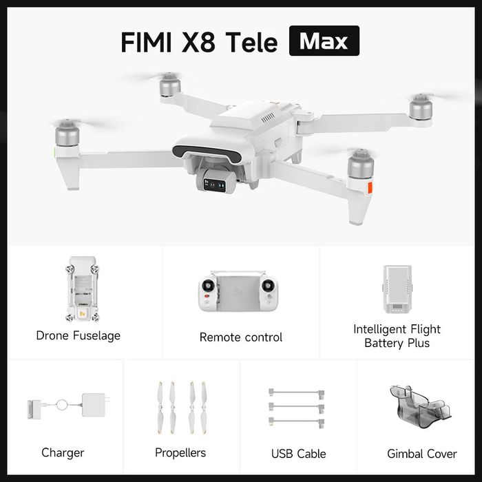 Професійний квадрокоптер FIMI X8 TELE MAX 4K дрон 3-Axis Gimbal HDR 48