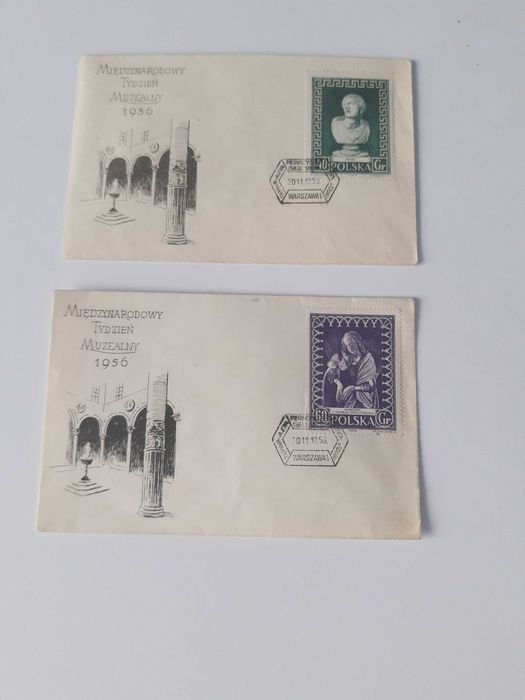 Koperty FDC Międzynarodowy Tydzień Muzealny 1956