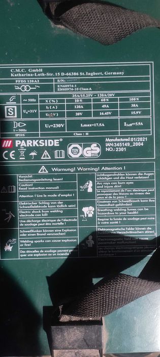 Зварка півавтомат Parkside PFDS 120 A2, оригінальний зварочний апарат