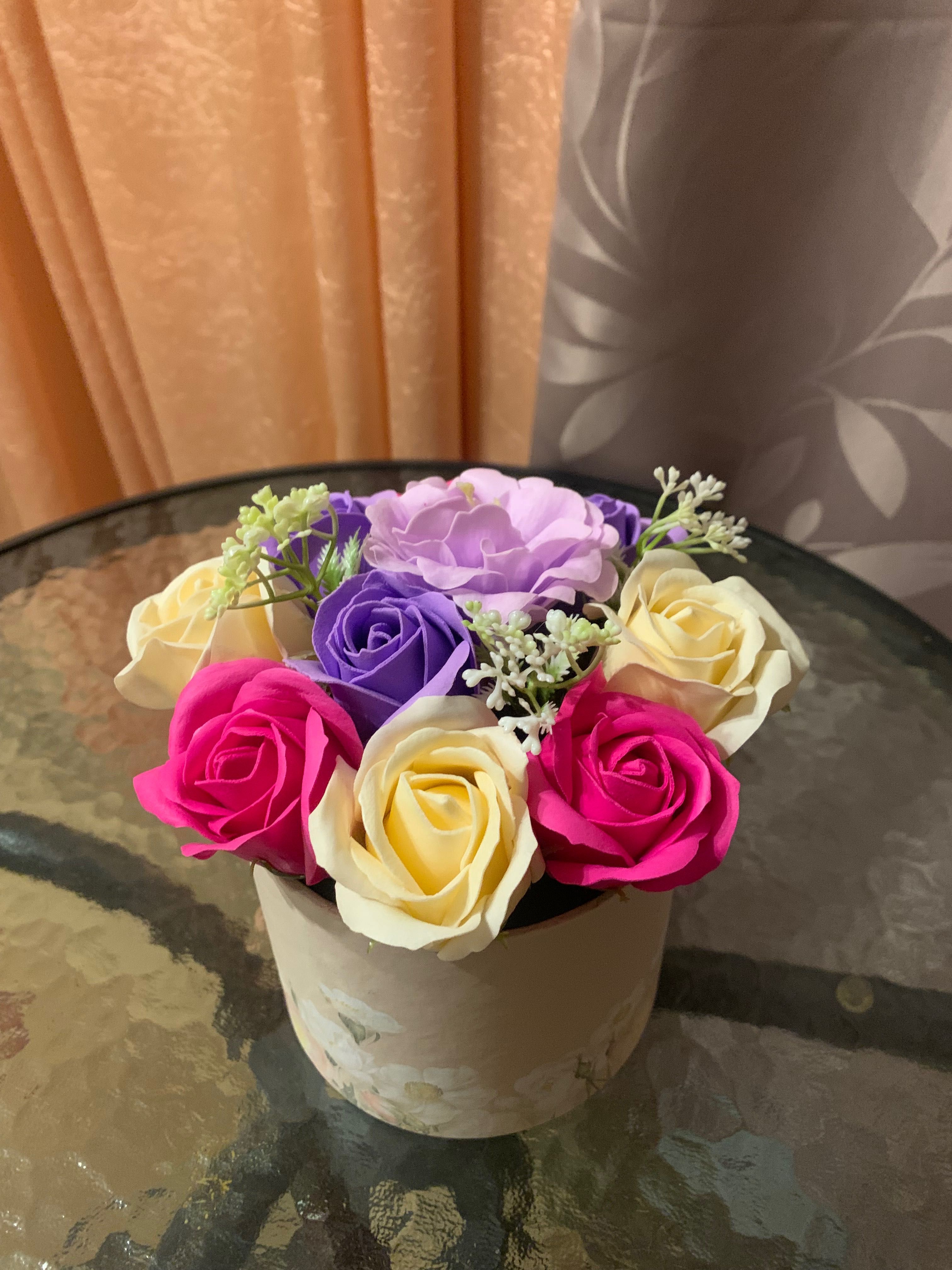 Букеты из мыльных роз