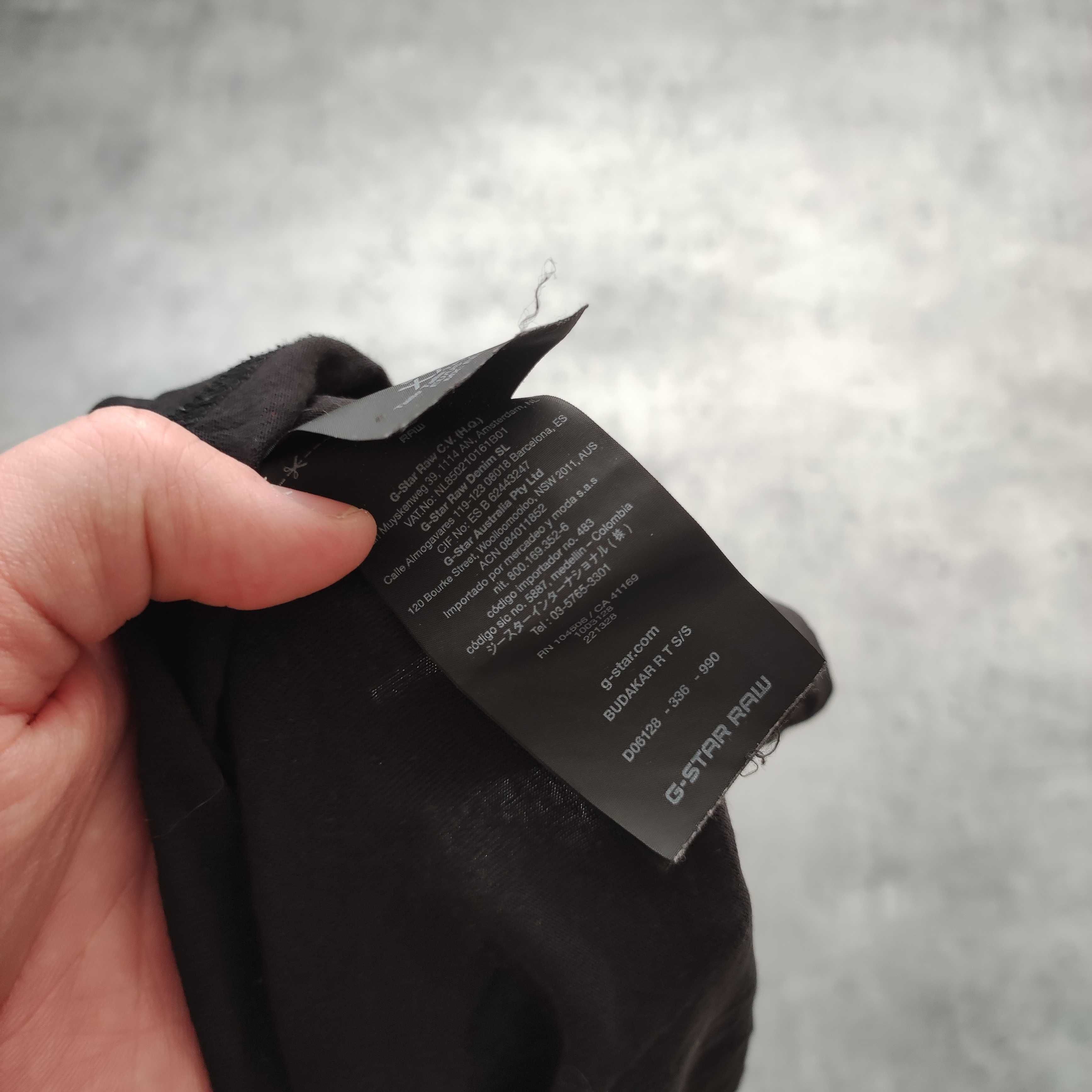 MĘSKA Koszulka PREMIUM Czarna Duże Logo Gstar RAW Bawełna Lekka G-Star