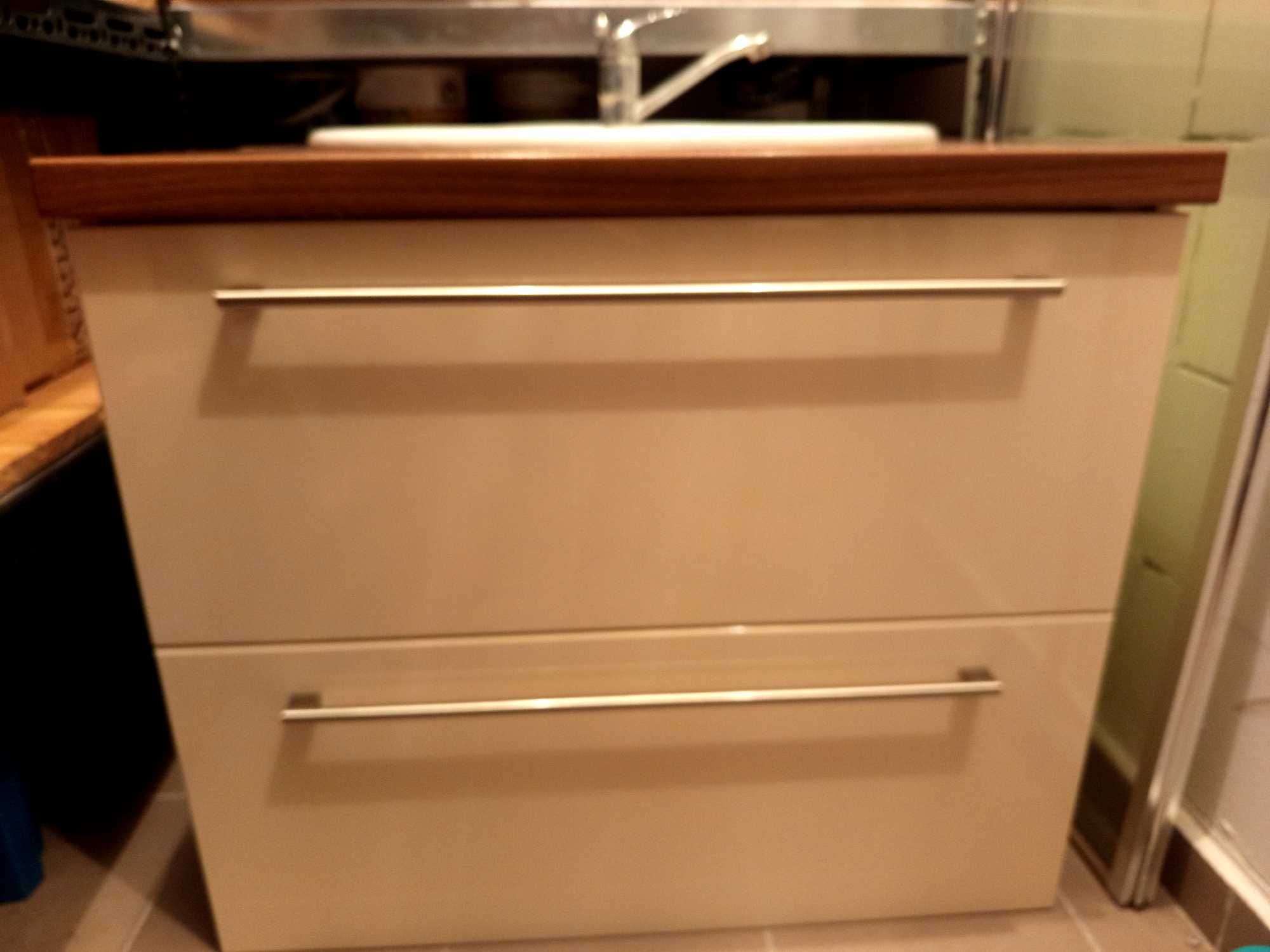 Szafka Łazienkowa DUŻA 80cm - LAKIEROWANA system BLUM kremowa ecry