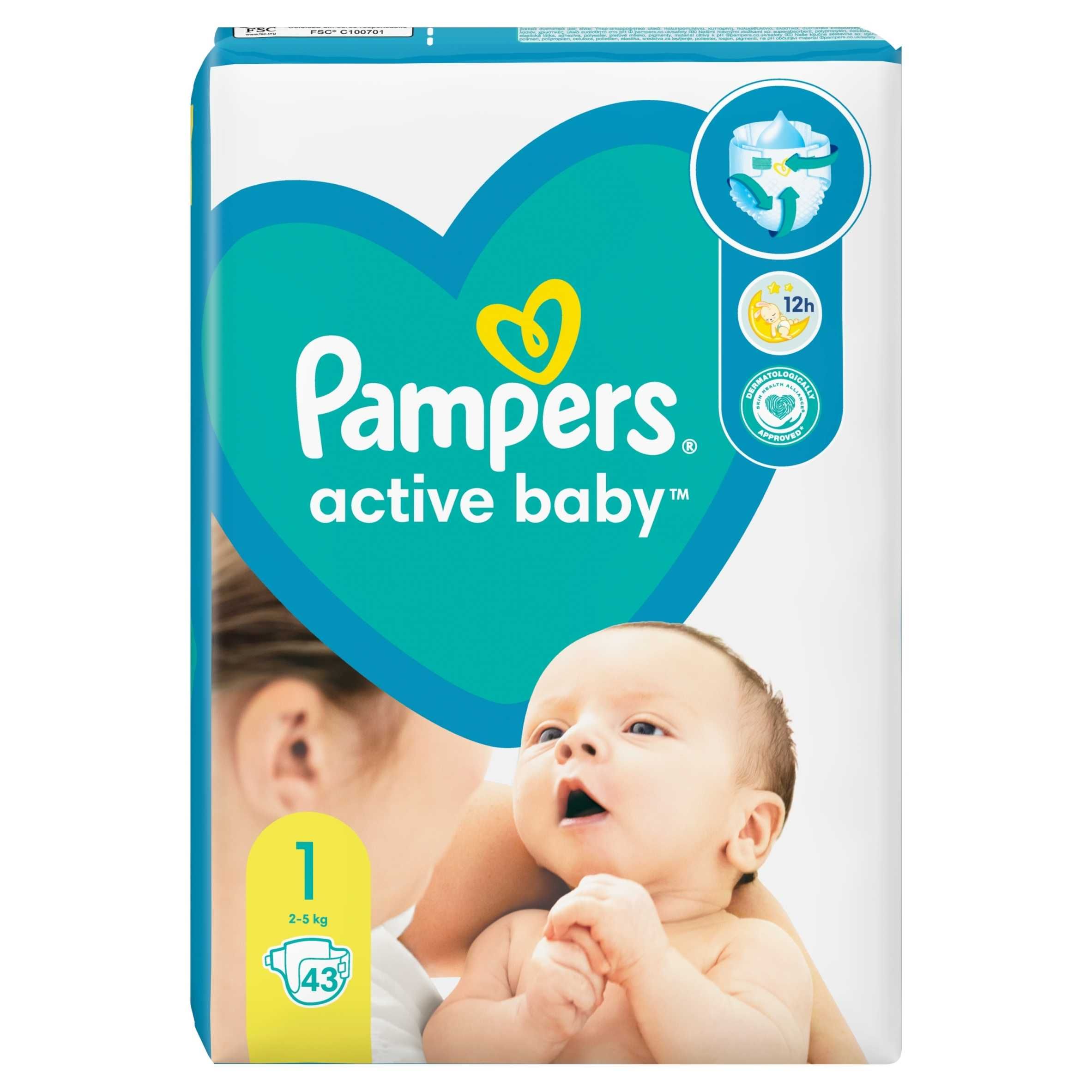 Підгузки Pampers Active Baby 1 (2-5 кг) 43 шт.