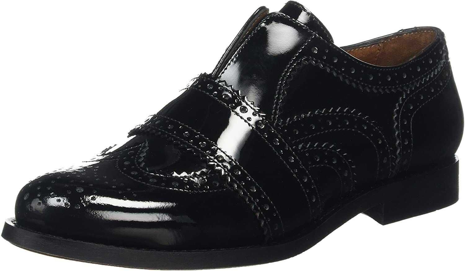 Hudson London nowe luksusowe skórzane półbuty Oksfordy Brogues, czarne