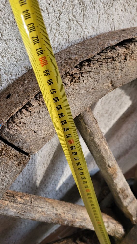 Koło od wozu drewniane 100 cm okute antyk 100 lat altana lampa