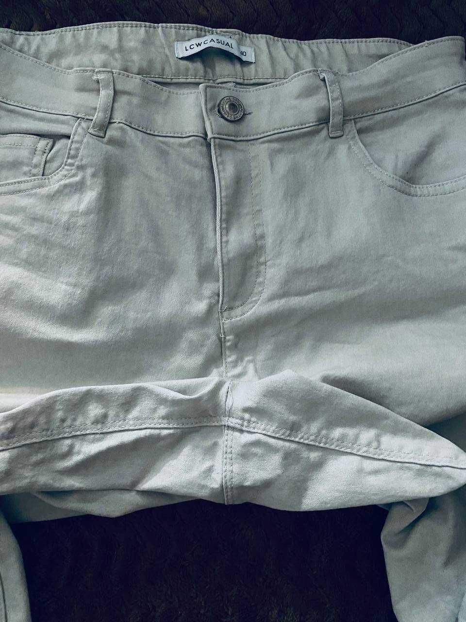 Скинни брюки джинсы облегающи высокая посадка узкие стрейч тянутся беж