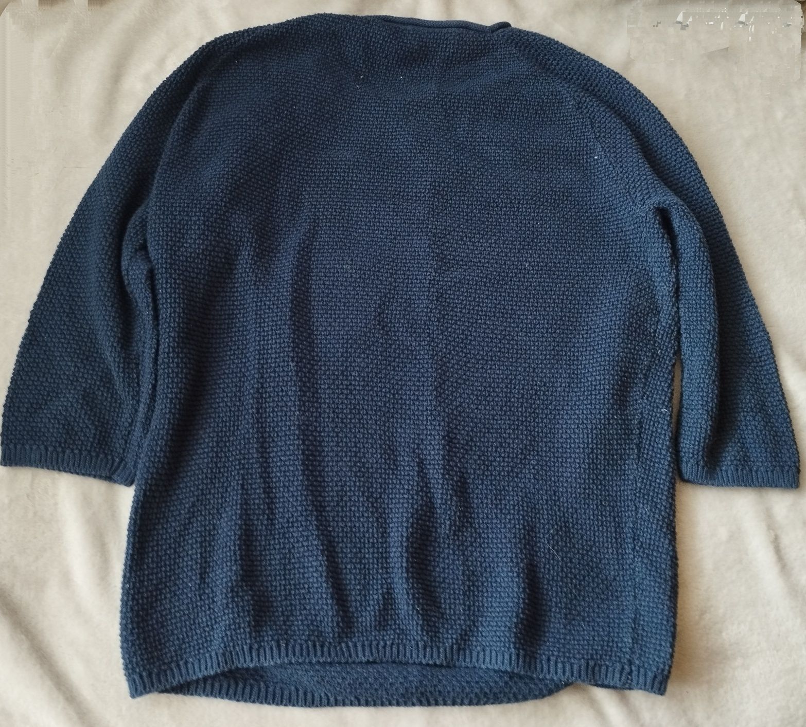 Gerry Weber Casual granatowy sweter rękaw 3/4 dzianina