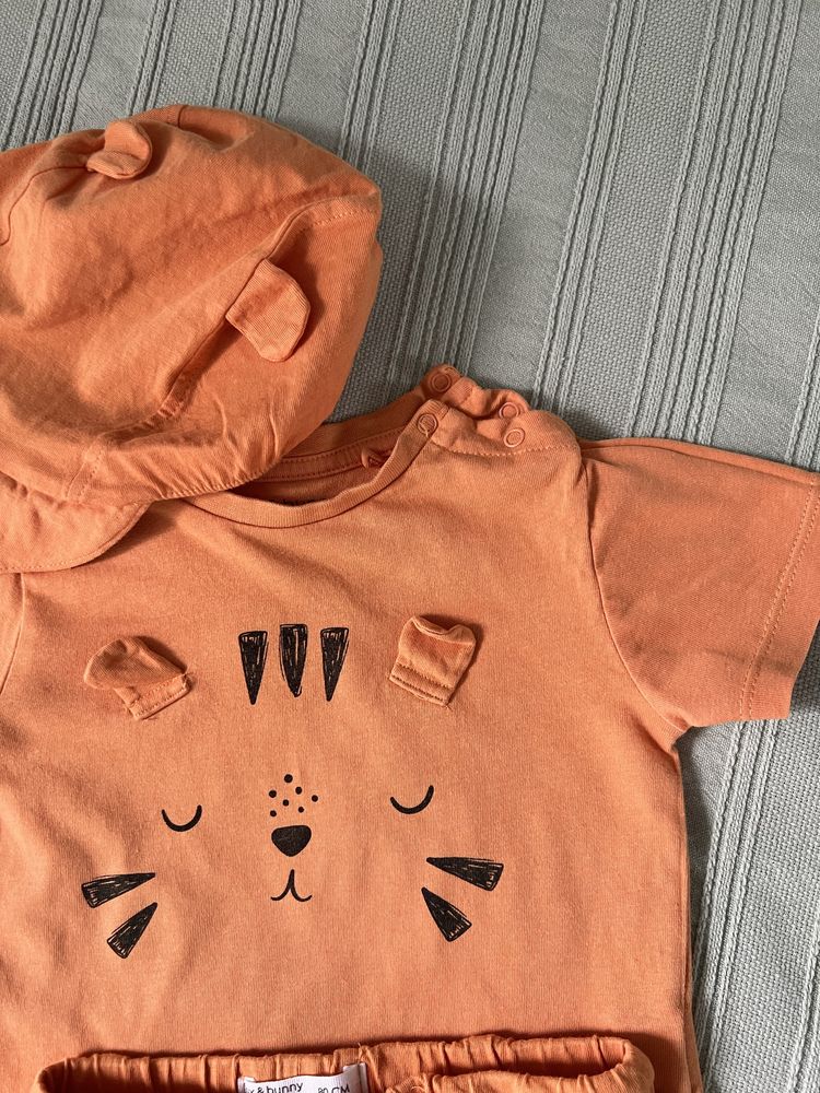 Komplet niemowlęcy Fox&Bunny r.80 tygrys spodenki koszulka