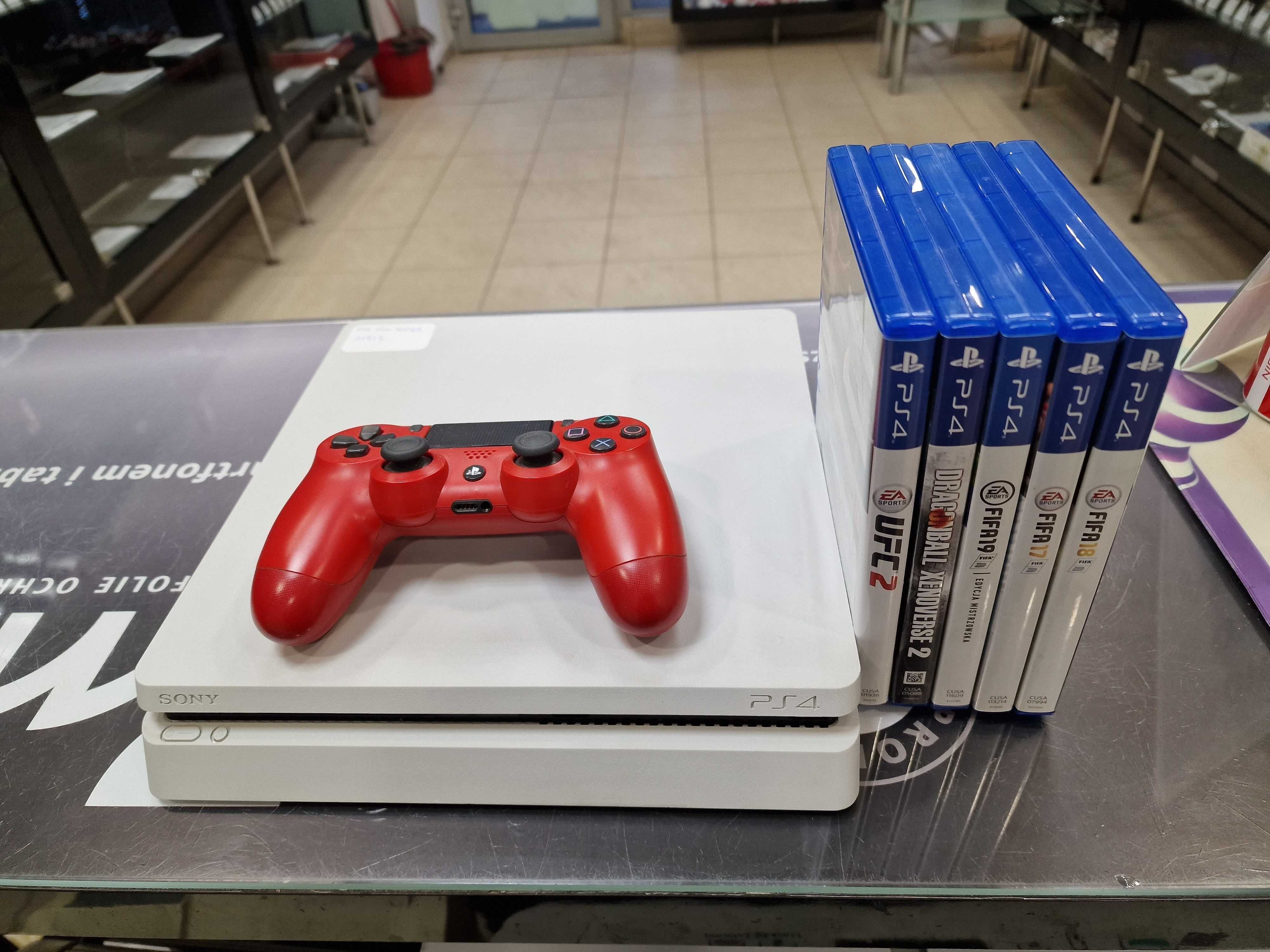 Konsola PS4 Slim PlayStation 4 Slim 500GB/ Biała/ + pad + 5 gier