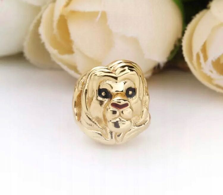 charms do pandora Disney król lew kot simba złoty głowa moments złota