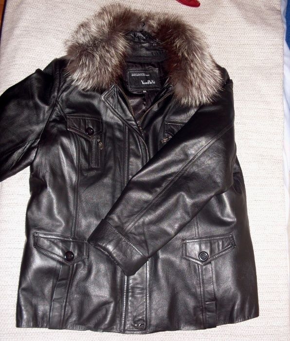 Женская кожаная куртка с натуральным мехом жіноча шкіряна куртка