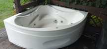 Wanna narożna. Ogrodowe spa, jacuzzi, masaż wodny. Hydromasaż!