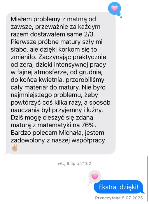 Korepetycje matematyka online — matura 2026| zajęcia 1:1 / małe grupy