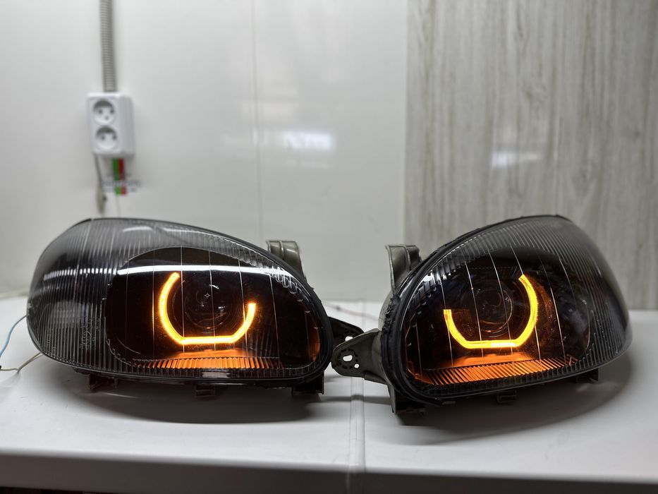 Фары на Lanos свет лед Н4 Led xenon линзы установка линз Н4 Led xenon