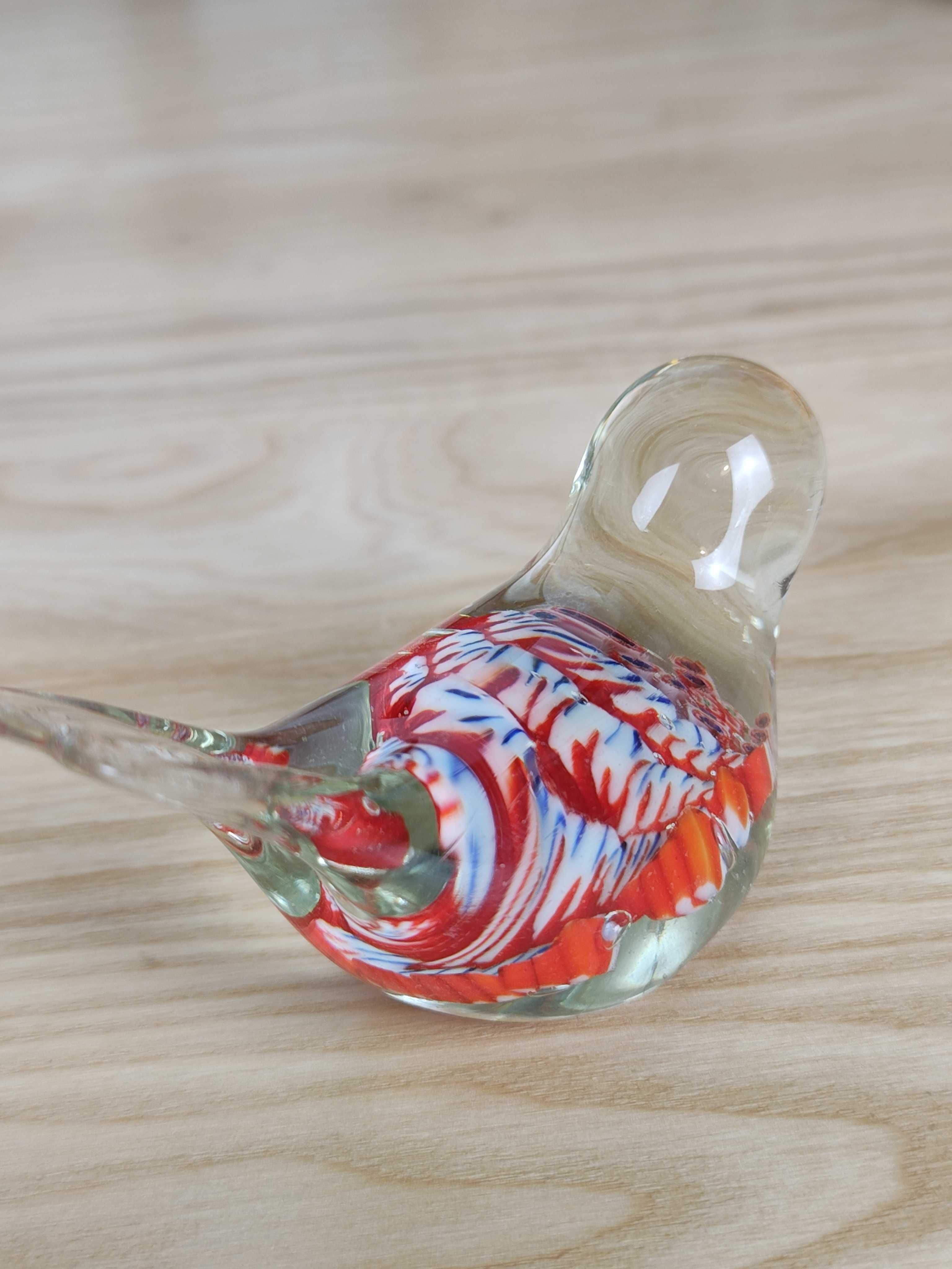 Szklana Figurka Ptaszek - Styl Murano Vintage