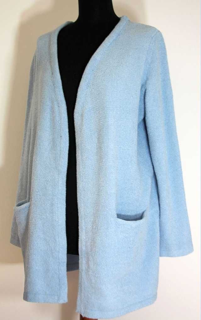 Sweter bez zapięcia długi kolor niebieski Rozmiar 42/44