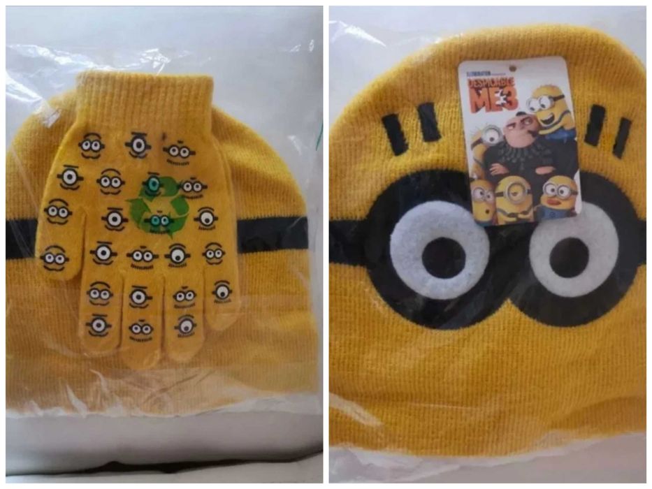 Komplet Minionki rękawiczki+ czapka nowy