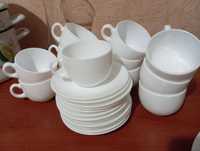 Чайний набір білий на 12 персон , 12 чашок і 12 блюдець