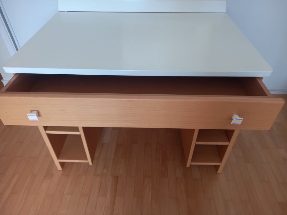 Secretaria branca e castanha