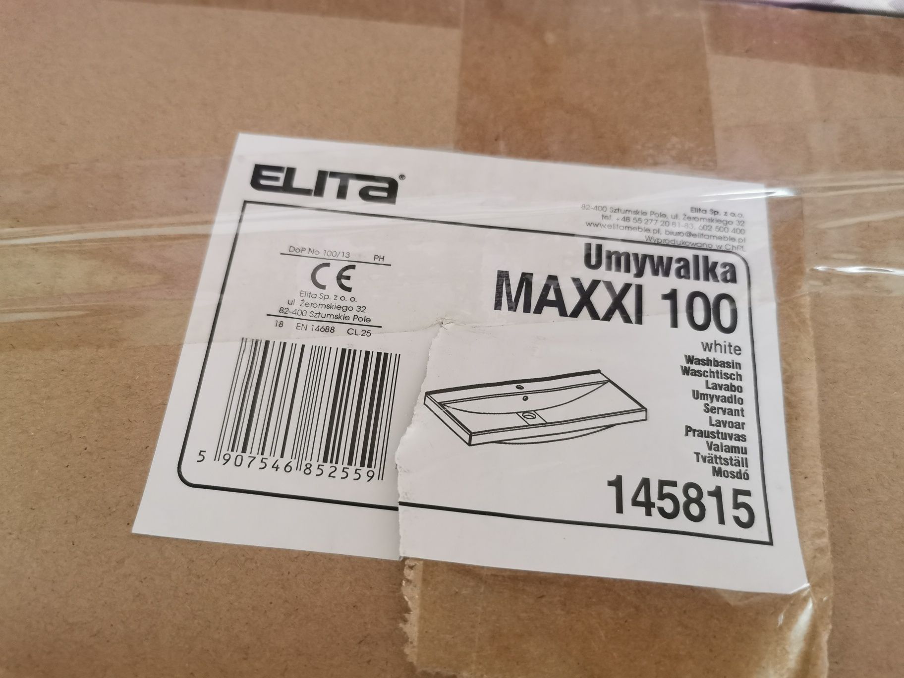 Umywalka Elita Maxxi 100cmx45cm