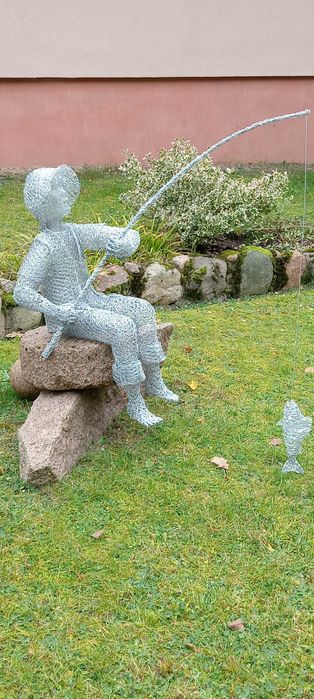 Mały wędkarz-oryginalna ozdoba ogrodowa