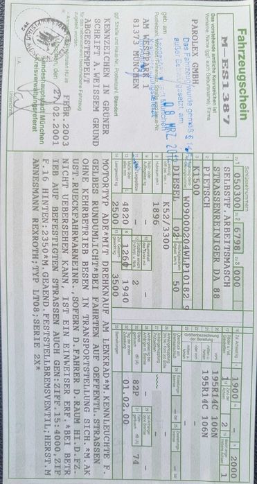 Maszyna do czyszczenia ulic (zamiatarka) PIETSCH K1500