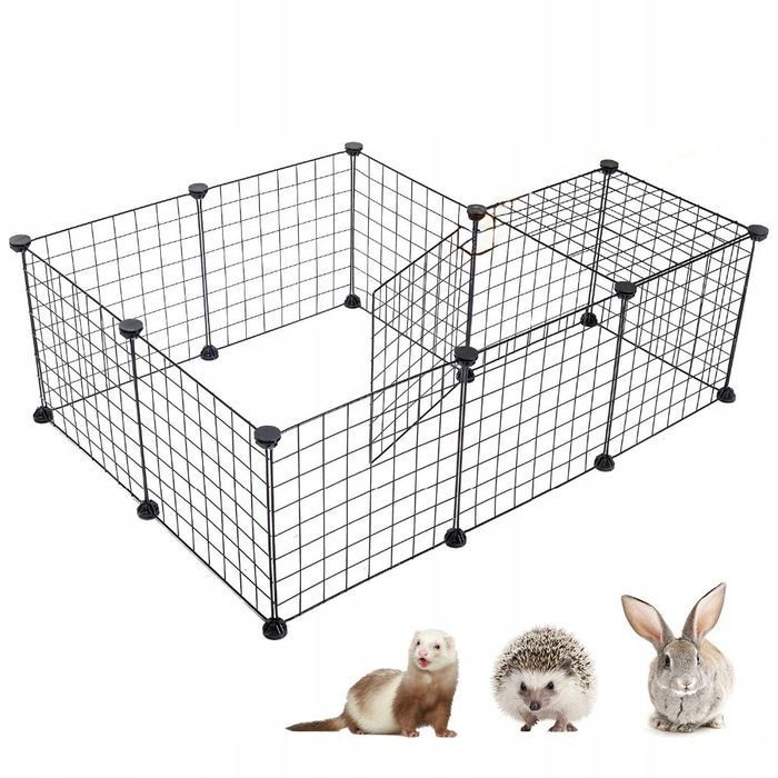 Wybieg dla królika i gryzoni Kojec Modułowy 1 element 35x35 CZARNY