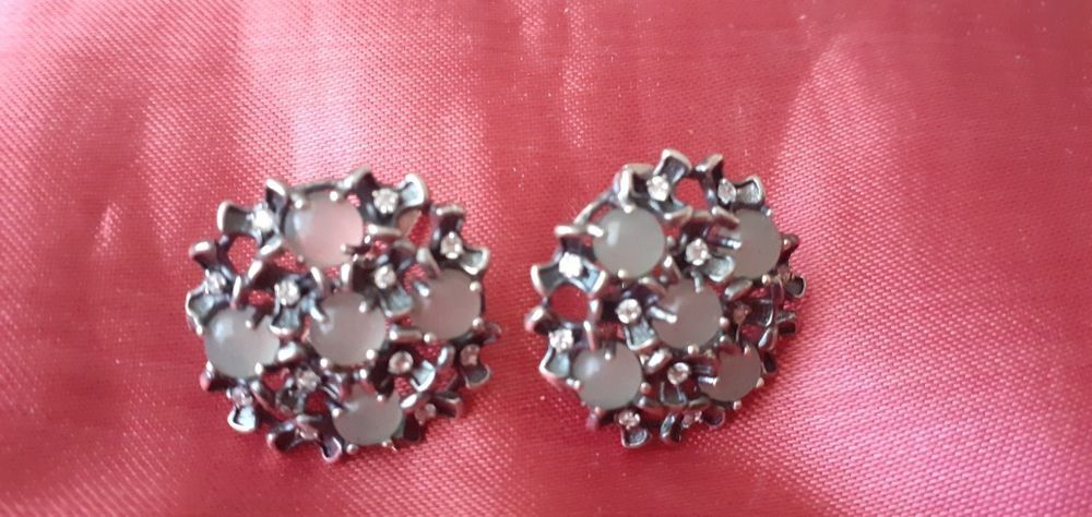 подарок серьги с бериллами серебряные с топазом жемчугом