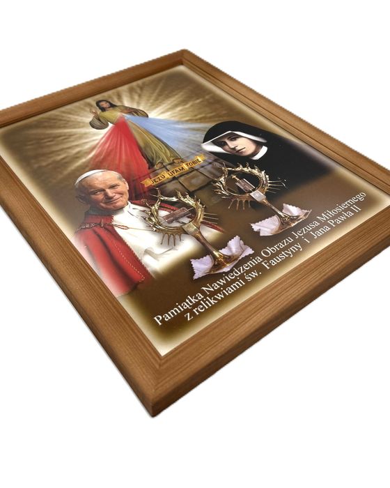 Obraz Jezus Miłosierny, Jan Paweł II, Św. Faustyna obraz na ścianę