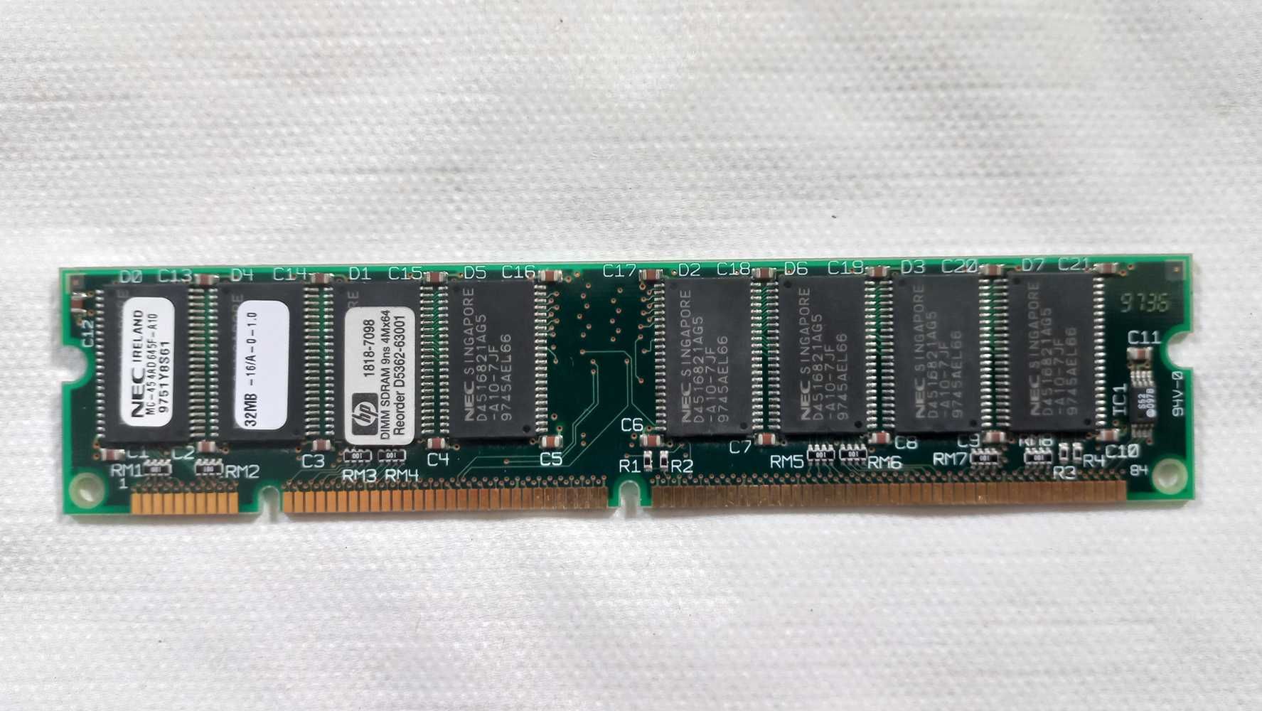 Pamięć RAM NEC MC-454AD645F-A10 HP 32mb 168-pin