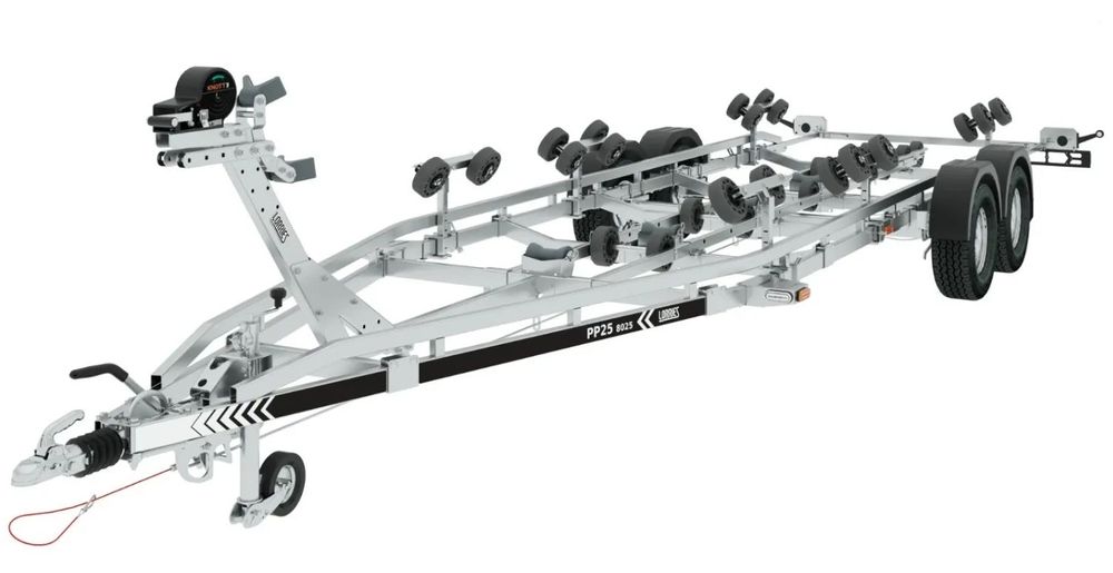 Lorries Przyczepa PP30-8025 podłodziowa ROLKI 3000kg do łodzi do 7,8m  Przyczepy podłodziowe, pod łódź 3m do 9m, rolki, płozy duży wybór