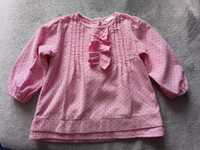 Różowa bluzka z żabotem r. 74