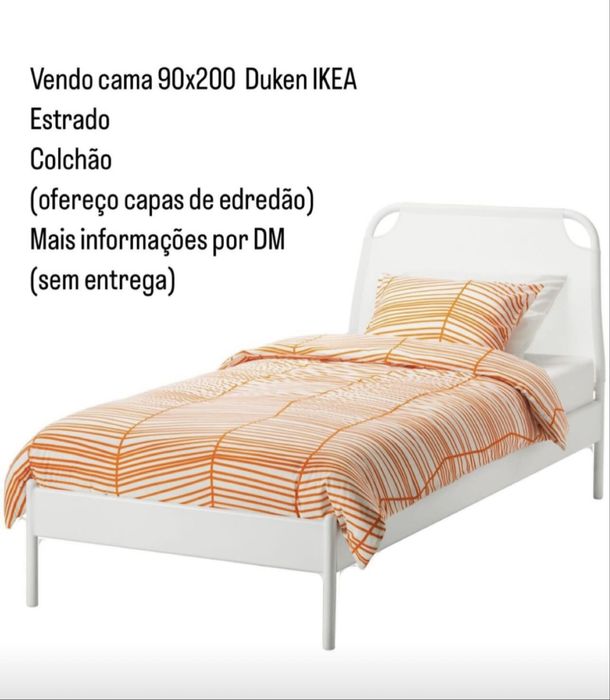 Cama individual 90x200 com colchao e estrado