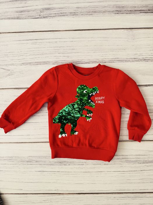 Świąteczna bluza C&A r. 110 dinozaur t-rex
