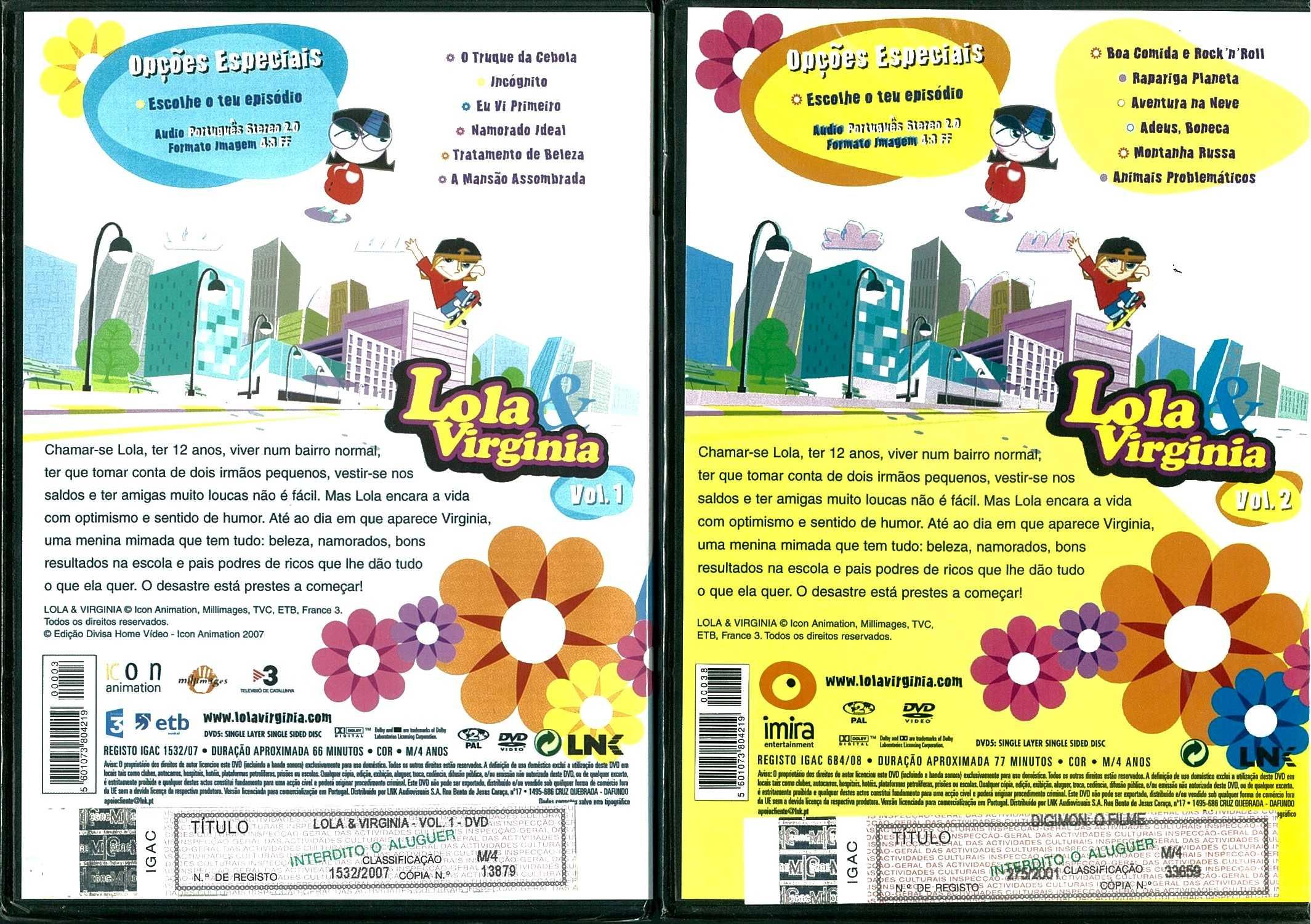 DVD's Lola & Virginia - volumes 1 e 2